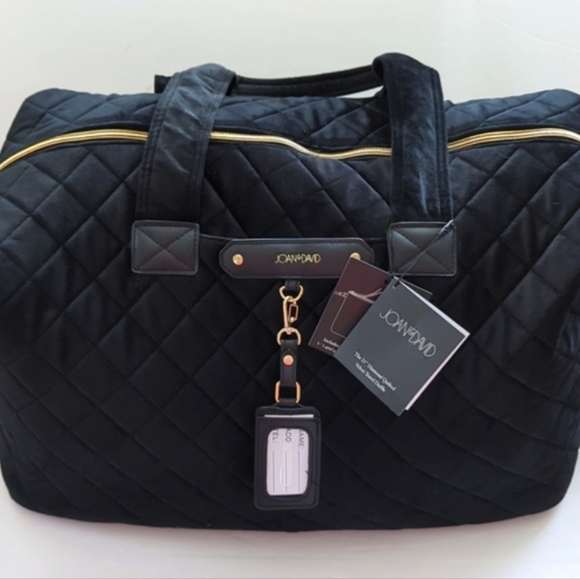Joan & David Bags Nwt Joan David Quilted Black Velvet Weekender
